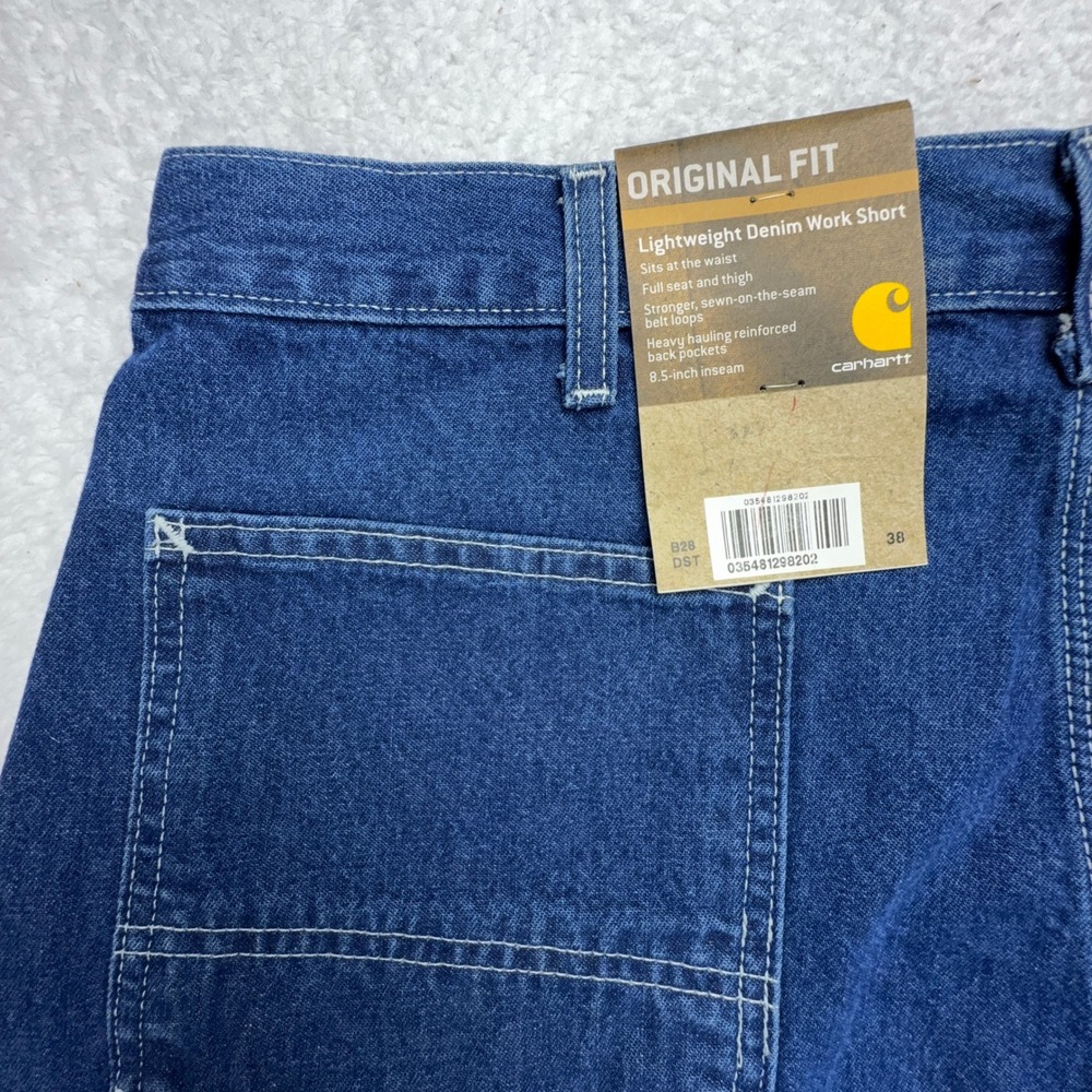 Carhartt Denim Carpenter Work Shorts Mens 38 B28 DST Darkstone NWT NOS